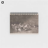 Two teams of picadors are knocked one by one over by a single bull - Francisco de Goya Memo.