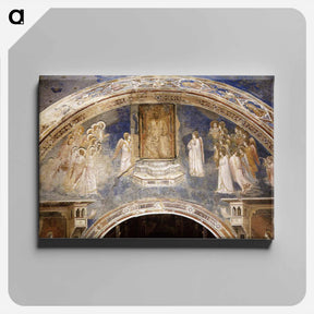 アートパネル-God Sends Gabriel to the Virgin - ジョット ディ ボンドーネ Canvas.