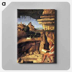 アートパネル-Saint Jerome Reading - ジョヴァンニ ベッリーニ Canvas.