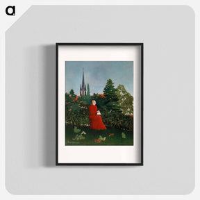 アートポスター-Portrait of a Woman in a Landscape - アンリ ルソー Poster.