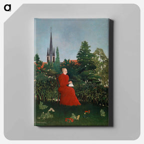 アートパネル-Portrait of a Woman in a Landscape - アンリ ルソー Canvas.