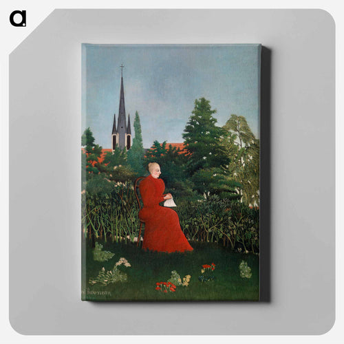 Portrait of a Woman in a Landscape - Henri Rousseau Canvas.