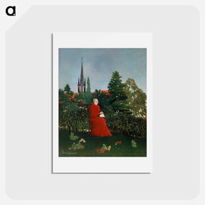 アートポストカード-Portrait of a Woman in a Landscape - アンリ ルソー Postcard.