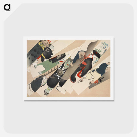 アートポストカード-Blades from Momoyogusa–Flowers of a Hundred Generations - 神坂 雪佳 Postcard.