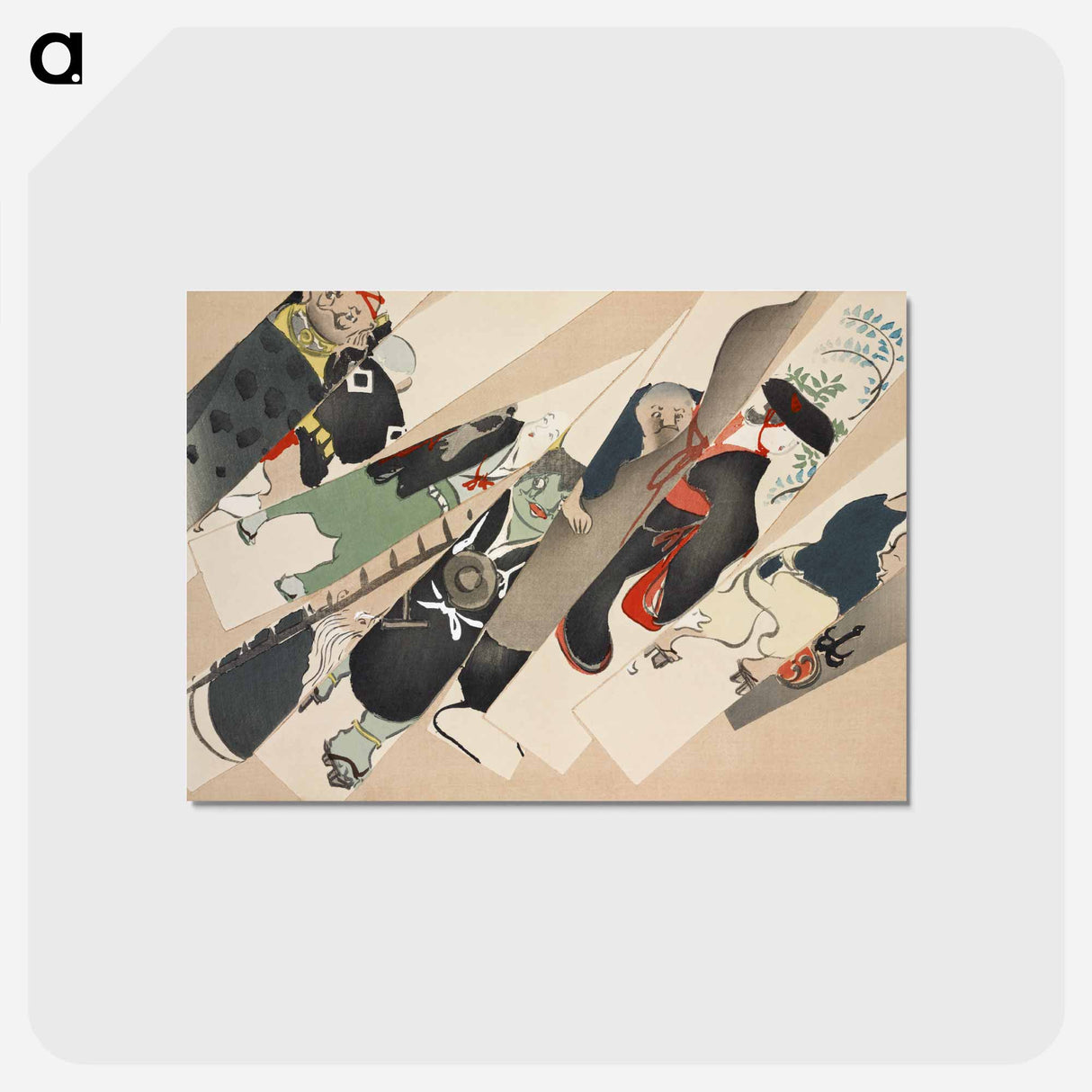 アートポストカード-Blades from Momoyogusa–Flowers of a Hundred Generations - 神坂 雪佳 Postcard.