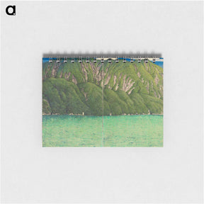 アートメモ帳-Lake Towada, two-panel screen, mineral pigment on paper - 川瀬 巴水 Memo.