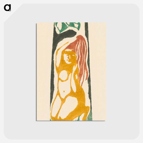 アートポストカード-A scratching tahitian woman - ポール ゴーギャン Postcard.