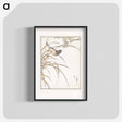 アートポスター-Japanese Grey Bunting and Rise Plant
 - 鳥類図鑑 Poster.