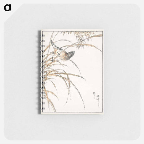 アートメモ帳-Japanese Grey Bunting and Rise Plant
 - 鳥類図鑑 Memo.