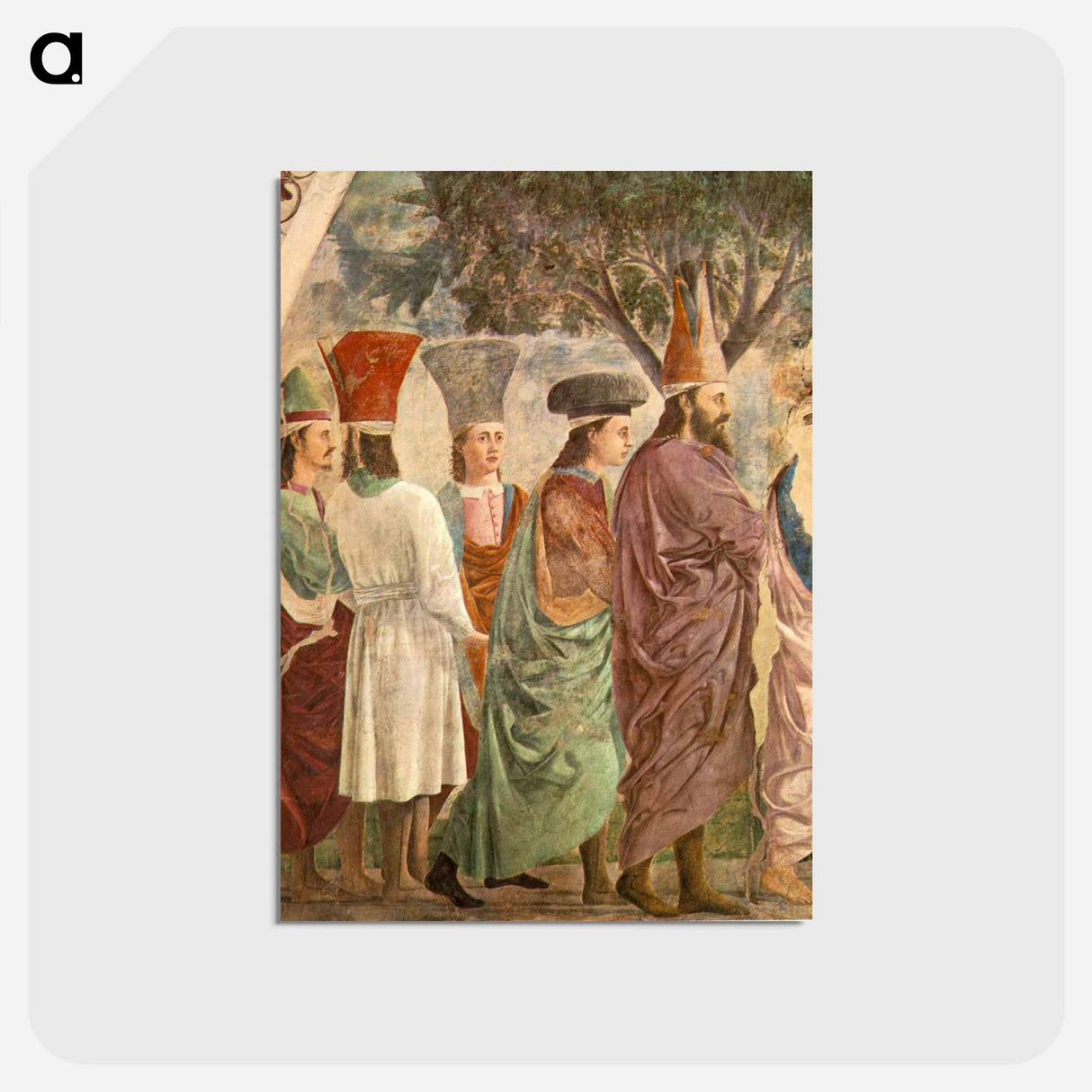 Exaltation of the Cross (detail) - ピエロ デラ フランチェスカ Postcard.