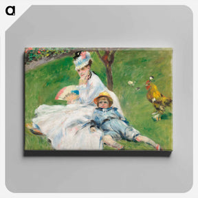 アートパネル-Madame Monet and Her Son - ピエール オーギュスト ルノワール Canvas.