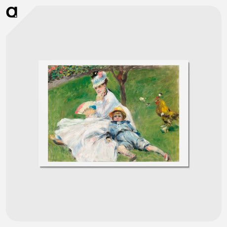 アートポストカード-Madame Monet and Her Son - ピエール オーギュスト ルノワール Postcard.