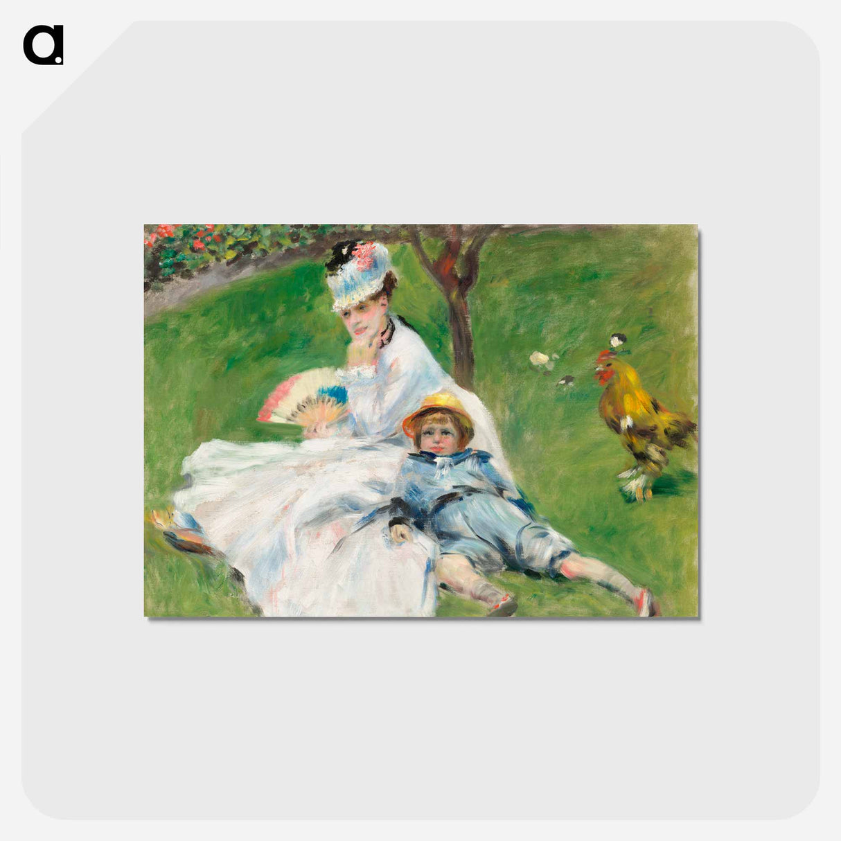 アートポストカード-Madame Monet and Her Son - ピエール オーギュスト ルノワール Postcard.