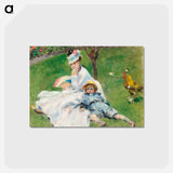 アートポストカード-Madame Monet and Her Son - ピエール オーギュスト ルノワール Postcard.