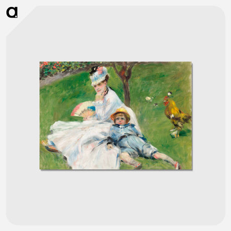 アートポストカード-Madame Monet and Her Son - ピエール オーギュスト ルノワール Postcard.