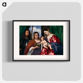 アートポスター-Madonna and Child with Sts Dorothy and George - ティツィアーノ ヴェチェッリオ Poster.