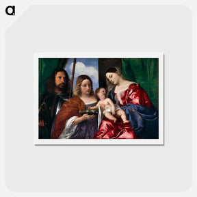 アートポストカード-Madonna and Child with Sts Dorothy and George - ティツィアーノ ヴェチェッリオ Postcard.