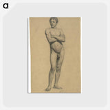 アートポストカード-Male Academy Nude with Folded Arms
 - ウィーン博物館 Postcard.