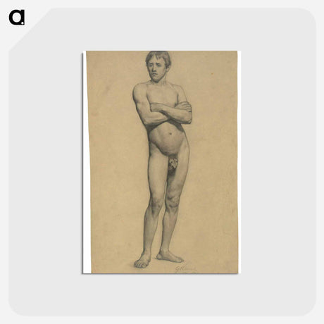 アートポストカード-Male Academy Nude with Folded Arms
 - ウィーン博物館 Postcard.