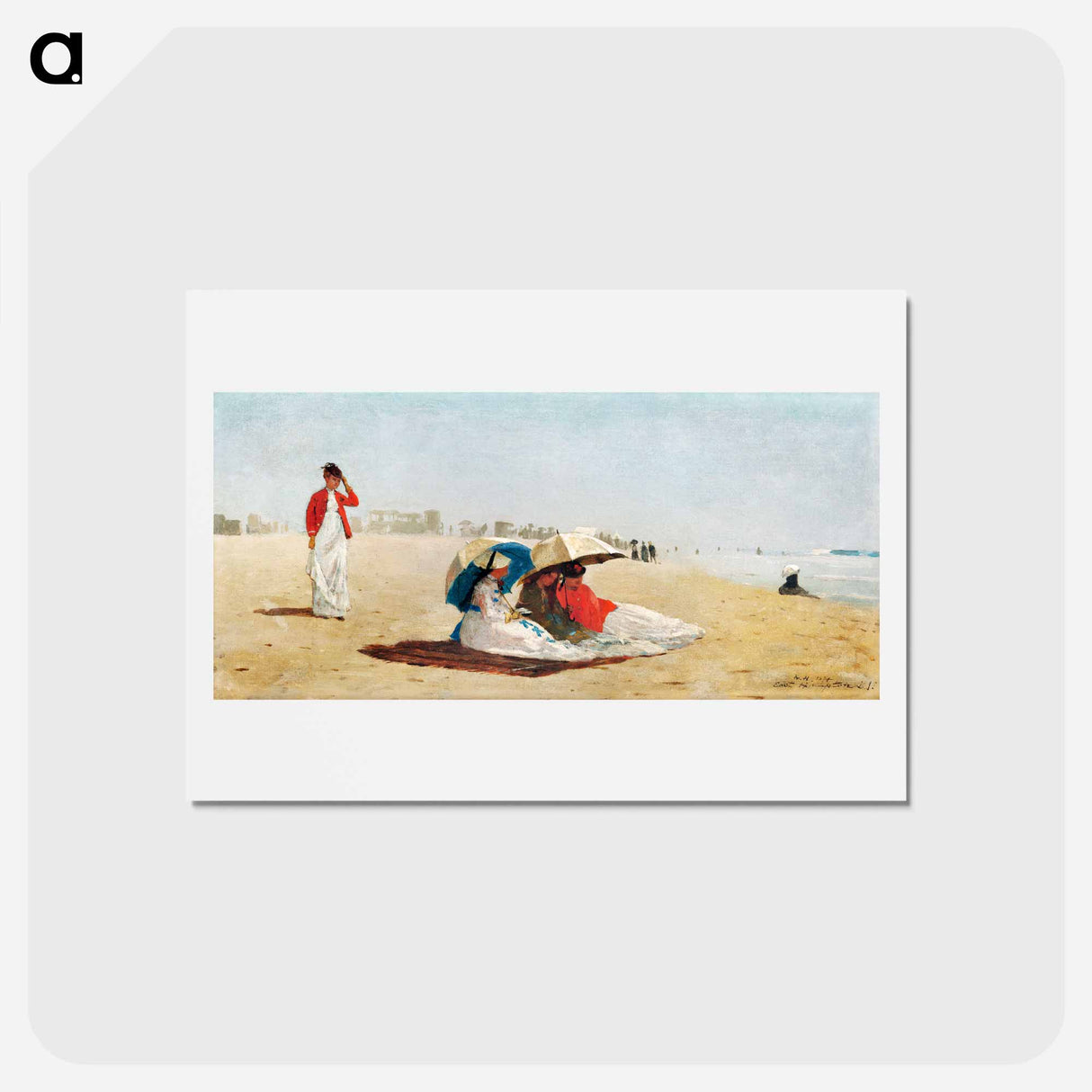 アートポストカード-East Hampton Beach, Long Island - ウィンスロー ホーマー Postcard.
