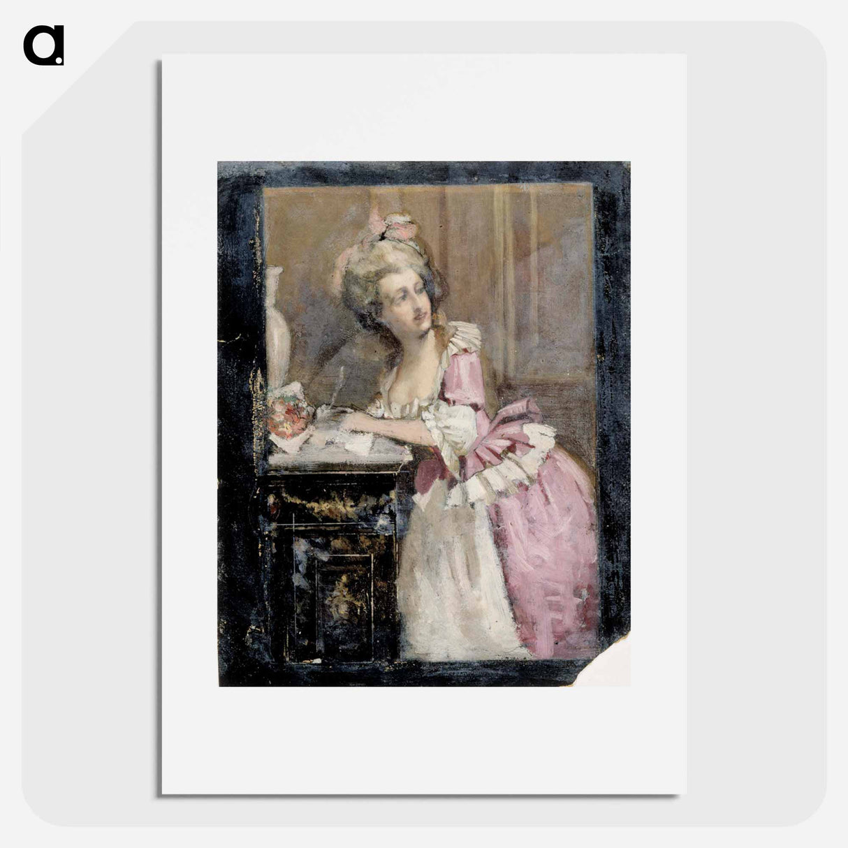 Lady writing, study ii for the rococo lady - アルバート エーデルフェルト Poster.