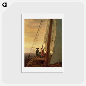 アートポストカード-On Board a Sailing Ship - カスパー ダーヴィト フリードリヒ Postcard.