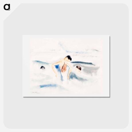 アートポストカード-Three Figures in Water - チャールズ デムス Postcard.