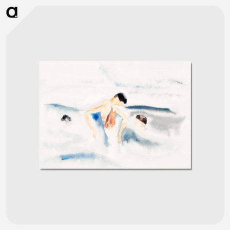 アートポストカード-Three Figures in Water - チャールズ デムス Postcard.