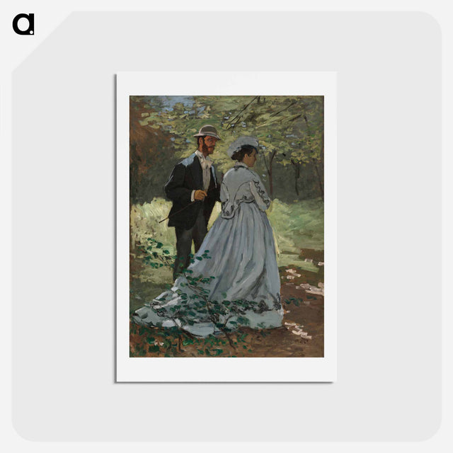 アートポストカード-Bazille and Camille (Study for "Déjeuner sur l'Herbe") - クロード モネ Postcard.