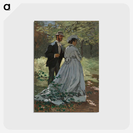 アートポストカード-Bazille and Camille (Study for "Déjeuner sur l'Herbe") - クロード モネ Postcard.