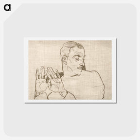 アートポストカード-Portrait of Arthur Roessler - エゴン シーレ Postcard.
