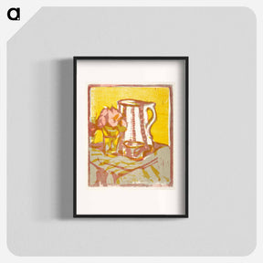アートポスター-Still life with pitcher and flowers - エルンスト ルートヴィヒ キルヒナー Poster.