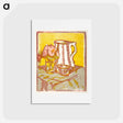 アートポストカード-Still life with pitcher and flowers - エルンスト ルートヴィヒ キルヒナー Postcard.