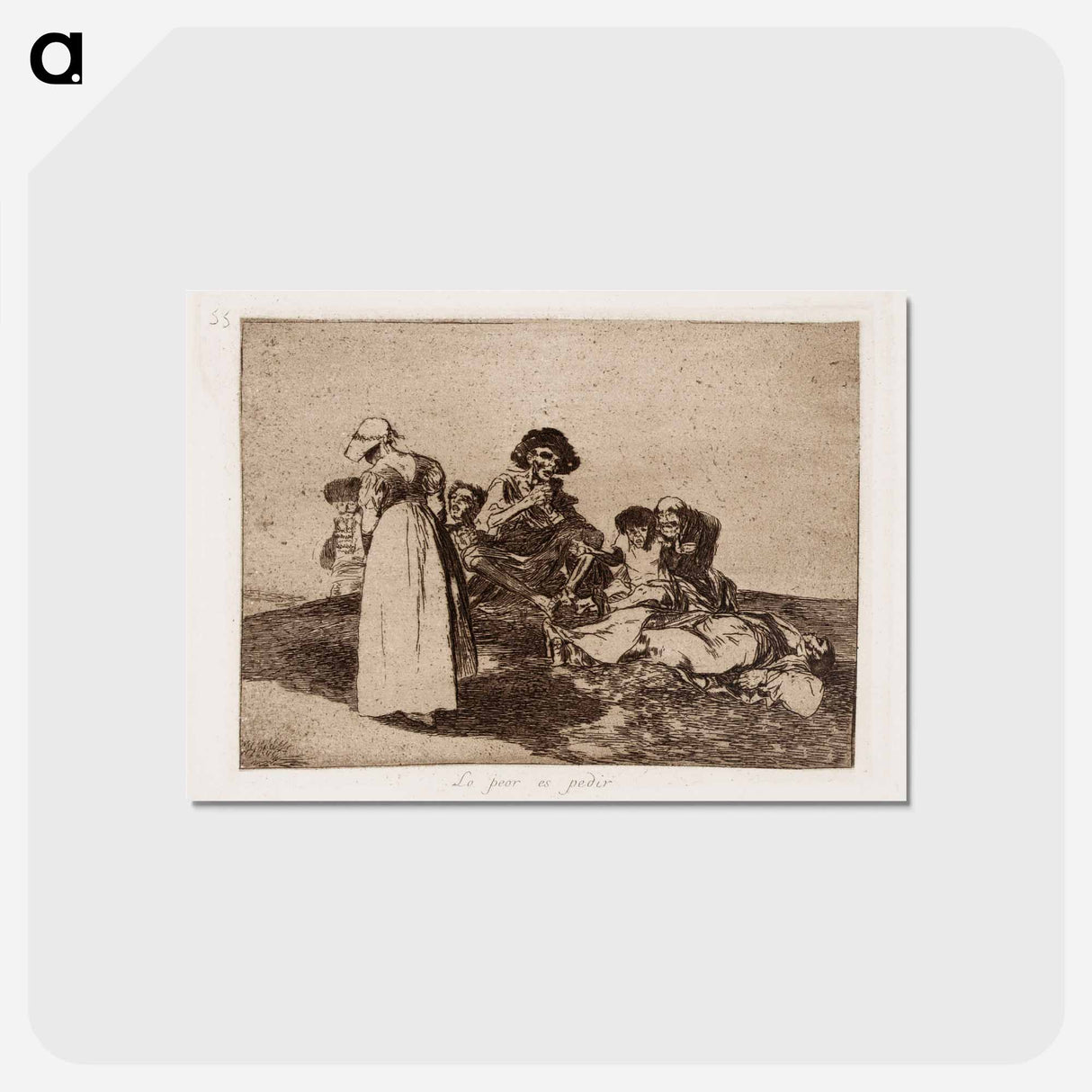 アートポストカード-Pahinta on kerjääminen - フランシスコ デ ゴヤ Postcard.