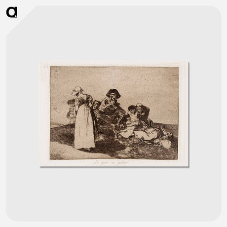 アートポストカード-Pahinta on kerjääminen - フランシスコ デ ゴヤ Postcard.