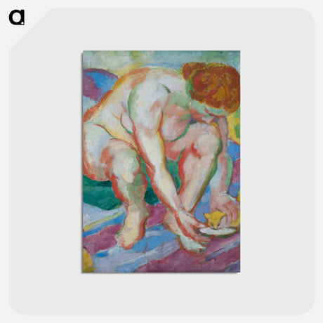 アートポストカード-Nude with cat - フランツ マルク Postcard.