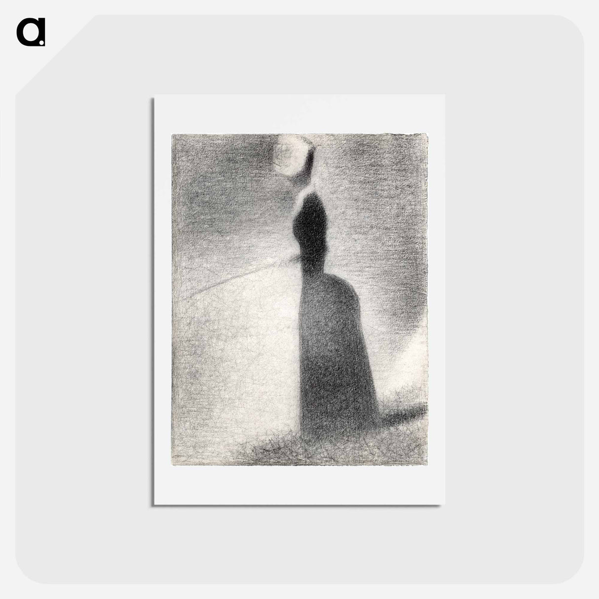 アートポストカード-A Woman Fishing - ジョルジュ スーラ Postcard.