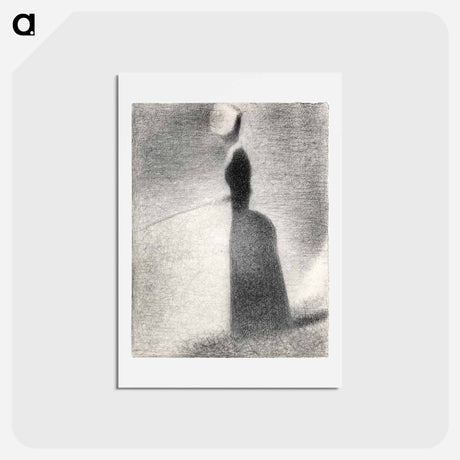 アートポストカード-A Woman Fishing - ジョルジュ スーラ Postcard.