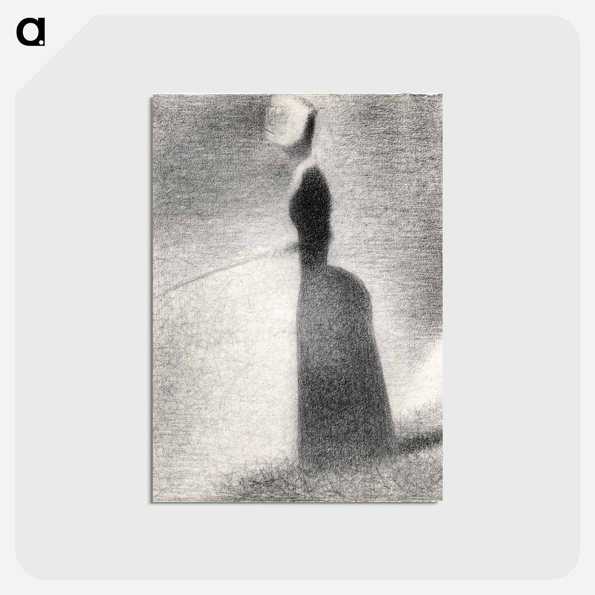 アートポストカード-A Woman Fishing - ジョルジュ スーラ Postcard.