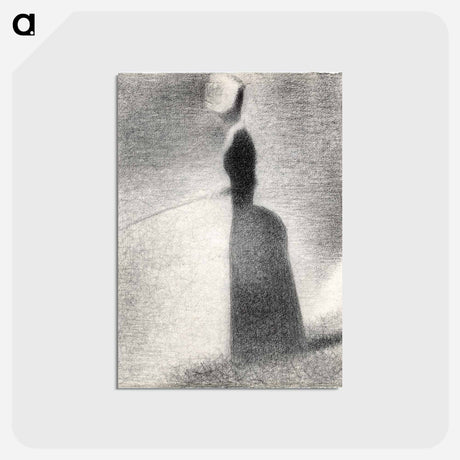 アートポストカード-A Woman Fishing - ジョルジュ スーラ Postcard.