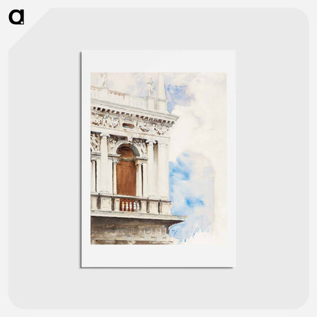 アートポストカード-A Corner of the Library in Venice - ジョン シンガー サージェント Postcard.