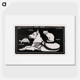 Akbar the tortoise, Max the dog and Puss the cat - Julie de Graag Poster.