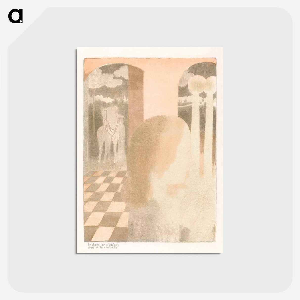 アートポストカード-Lady waits for her beloved knight - モーリス ドニ Postcard.