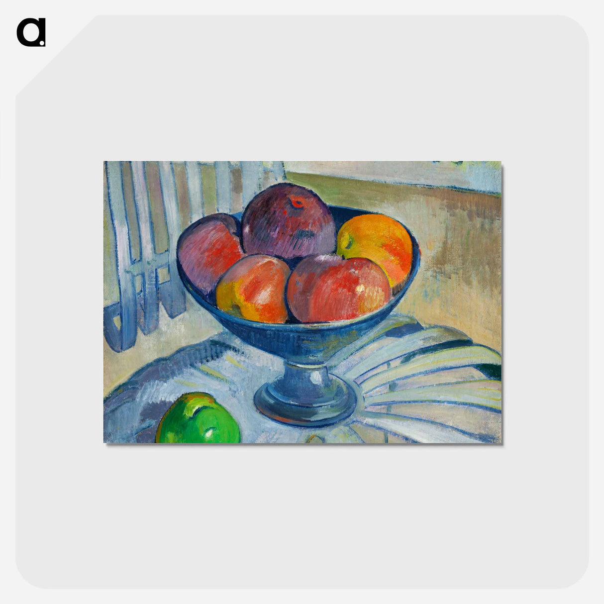 アートポストカード-Fruit Dish on a Garden Chair - ポール ゴーギャン Postcard.