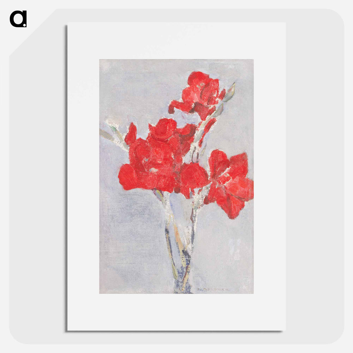 Red Gladioli - Piet Mondrian Poster.