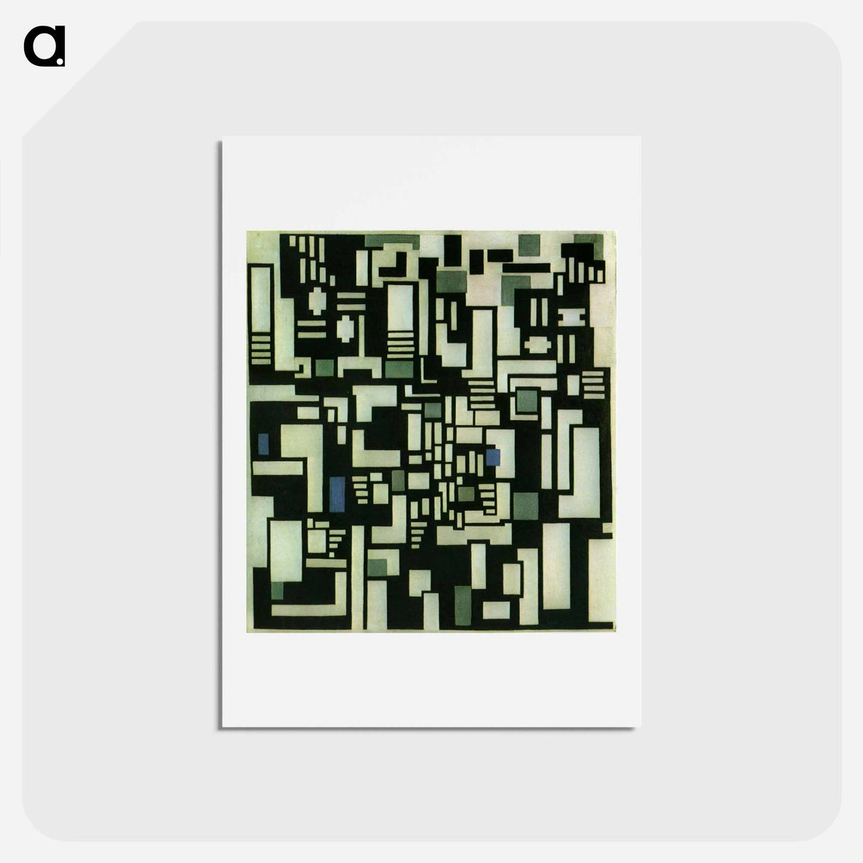 アートポストカード-Composition IX, opus 18, 1917 - テオ ファン ドゥースブルフ Postcard.
