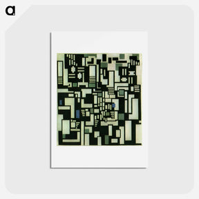 アートポストカード-Composition IX, opus 18, 1917 - テオ ファン ドゥースブルフ Postcard.