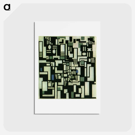 アートポストカード-Composition IX, opus 18, 1917 - テオ ファン ドゥースブルフ Postcard.