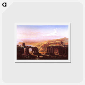 アートポストカード-View of Mount Etna from Taormina - トーマス コール Postcard.