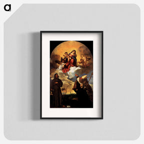 アートポスター-Madonna in Glory with the Christ Child and Sts Francis and Alvise with the Donor - ティツィアーノ ヴェチェッリオ Poster.
